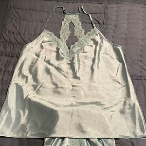 Satin and lace shorty PJ